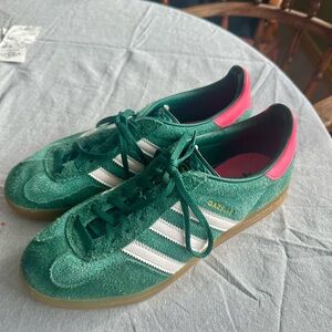 Green/Pink Adidas Gazelle